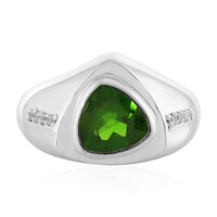 Zilveren ring met een Russische diopsied