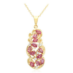 Gouden halsketting met Onverhitte Padparadscha Saffieren (AMAYANI)