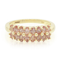 Gouden ring met Onverhitte Padparadscha Saffieren