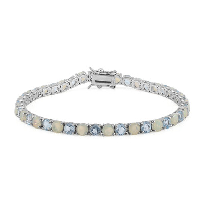 Zilveren armband met hemel-blauwe topaasstenen
