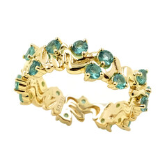 Gouden ring met AAA Zambia smaragden (de Melo)