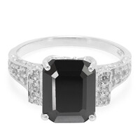 Zilveren ring met een zwarte spinel