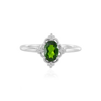 Zilveren ring met een Russische diopsied