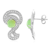 Zilveren oorbellen met keizerlijke chrysopraasstenen