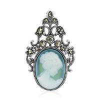Zilveren hanger met een groene agaat