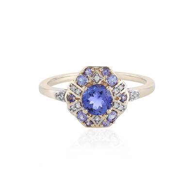Gouden ring met een tanzaniet