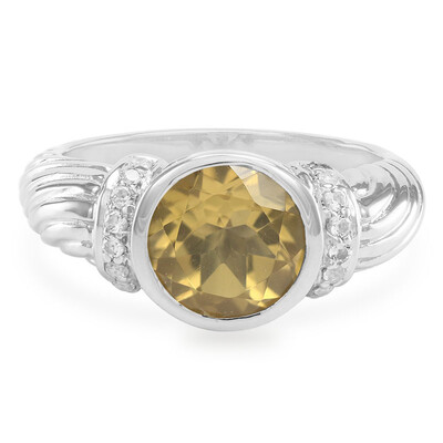 Zilveren ring met een champagne kwarts