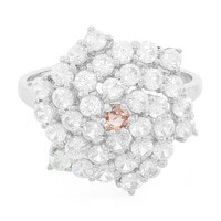 Zilveren ring met een Padparadscha saffier
