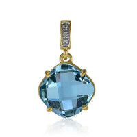 Zilveren hanger met een hemel-blauwe topaas