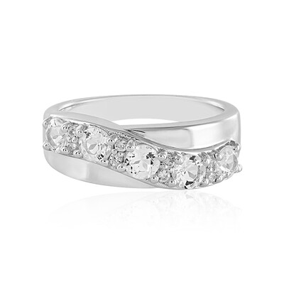 Zilveren ring met danburietkristallen