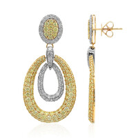 Gouden oorbellen met gele S12 diamanten (CIRARI)