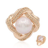 Gouden ring met een koninklijke roze Ming parel (TPC)