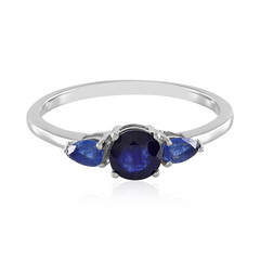 Zilveren ring met een Madagaskar Blauwe Saffier