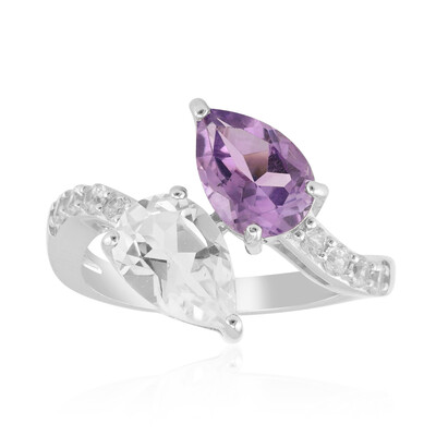 Zilveren ring met een witte topaas