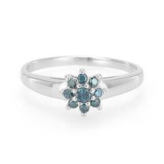 Zilveren ring met een Fancy diamant