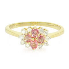 Zilveren ring met Padparadscha saffieren