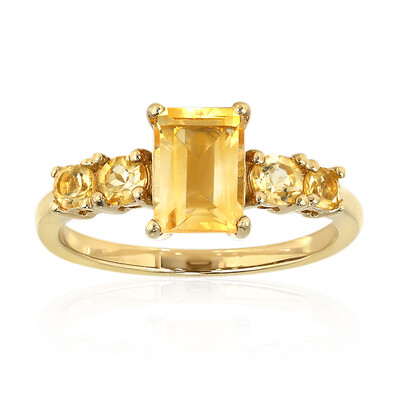 Zilveren ring met een citrien