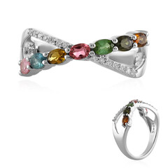 Zilveren ring met toermalijnen
