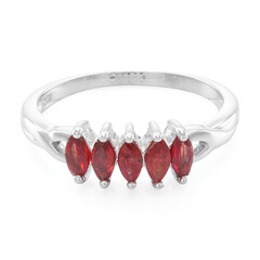 Zilveren ring met Malawi robijnen