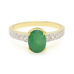 Zilveren ring met een Bahia-smaragd