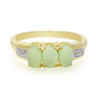 Zilveren ring met keizerlijke chrysopraasstenen
