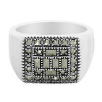 Zilveren ring met marcasieten