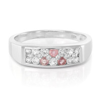Zilveren ring met Padparadscha saffieren