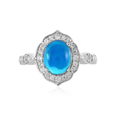 Zilveren ring met een Blauwe Ethiopische Opaal