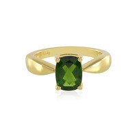 Zilveren ring met een Russische diopsied