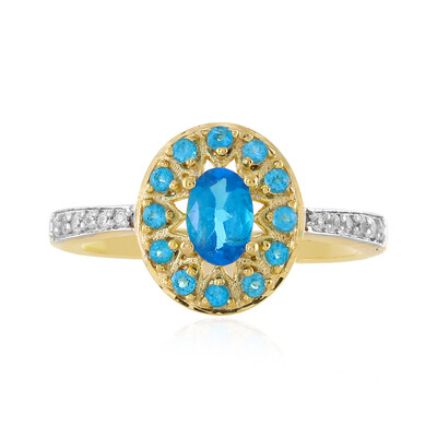 Zilveren ring met een neon blauwe apatiet