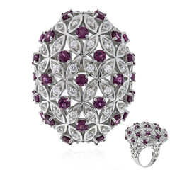 Zilveren ring met rhodolieten