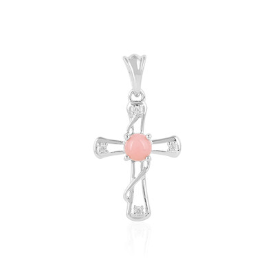 Zilveren hanger met een roze opaal