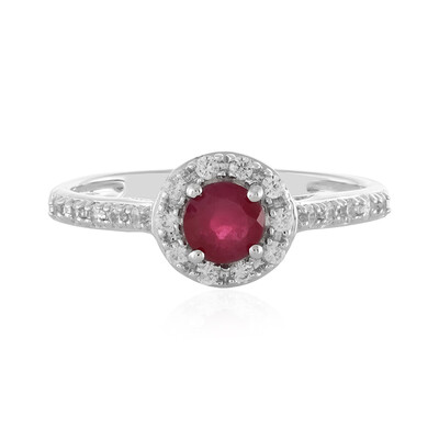 Zilveren ring met een Madagaskar Robijn