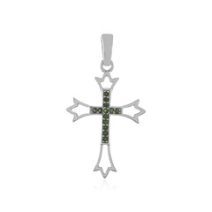 Zilveren hanger met alexandrieten
