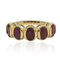 Zilveren ring met robijnen