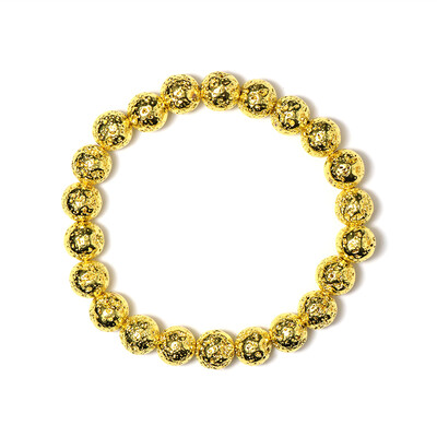 Armband met Gouden lava parels