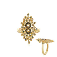 Zilveren ring met I3 Groene Diamanten