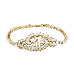 Zilveren armband met witte topaasstenen