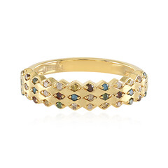 Zilveren ring met I3 Champagne Diamanten