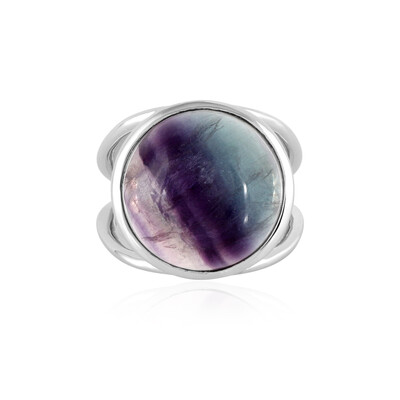 Zilveren ring met een fluoriet (MONOSONO COLLECTION)