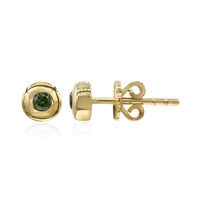 Gouden oorbellen met groene VS1 diamanten