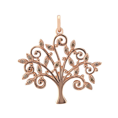 Gouden hanger met SI1 Argyle Rose De France Diamanten (Annette)
