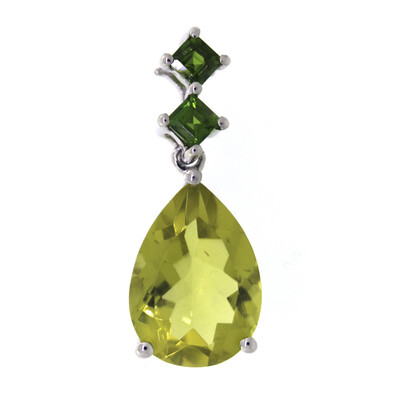 Zilveren hanger met een Ouro Verde kwarts