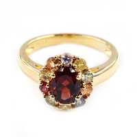 Zilveren ring met een Mozambique granaat