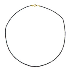 Gouden halsketting met zwarte diamanten