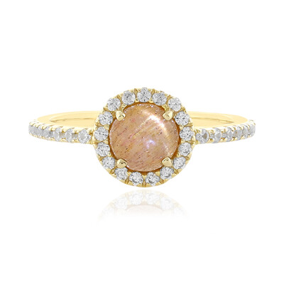 Gouden ring met een kattenoog-zonnesteen