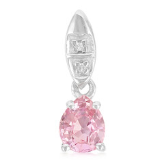 Zilveren hanger met een Padparadscha saffier