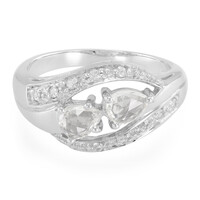 Zilveren ring met witte saffieren