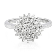 Zilveren ring met witte topaasstenen