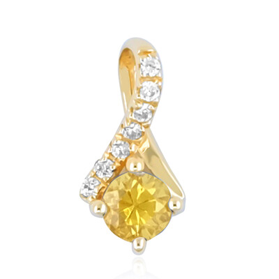 Gouden hanger met een gele saffier